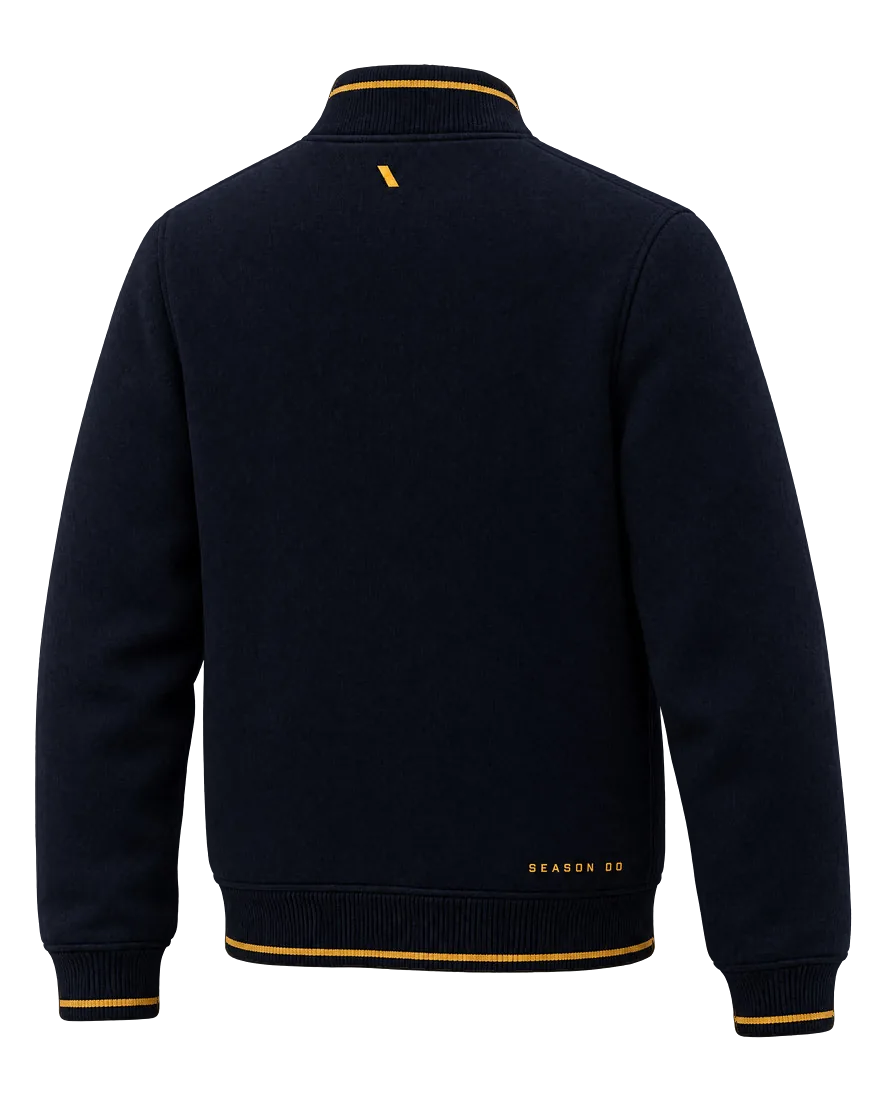 Title Jacket, back view with a small gold Tail and SEASON 00 at the hem